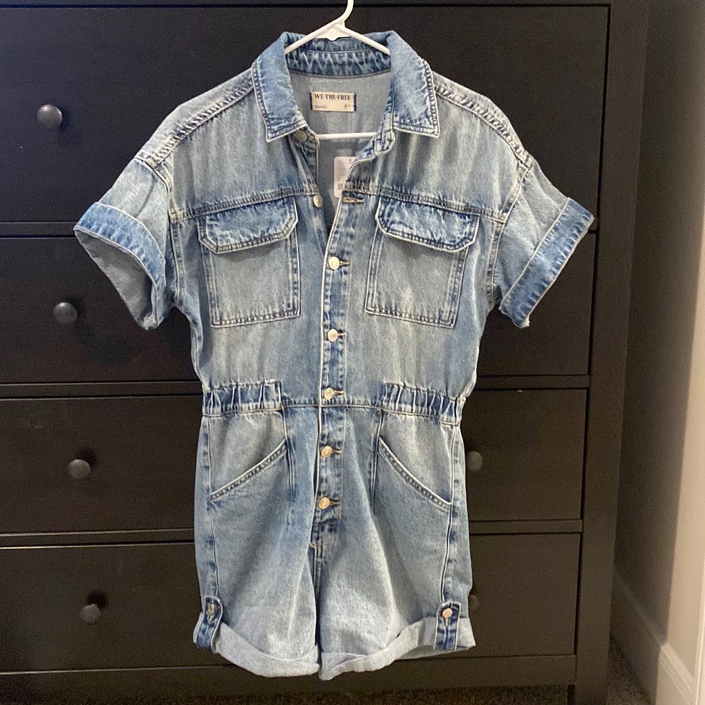 Free People Marci Denim Romper